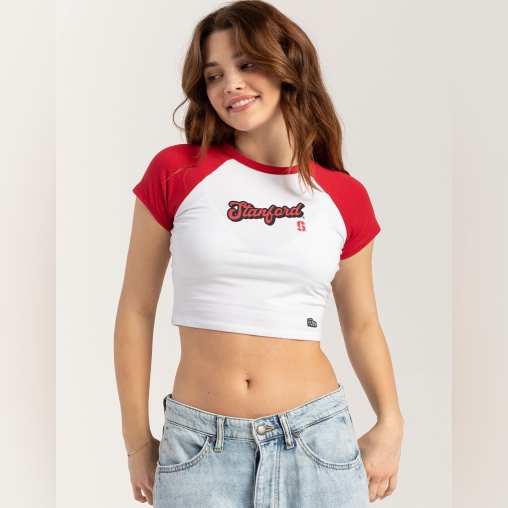 NWT - HYPE AND VICE Stanford Homerun Womens Raglan Tee - Size L